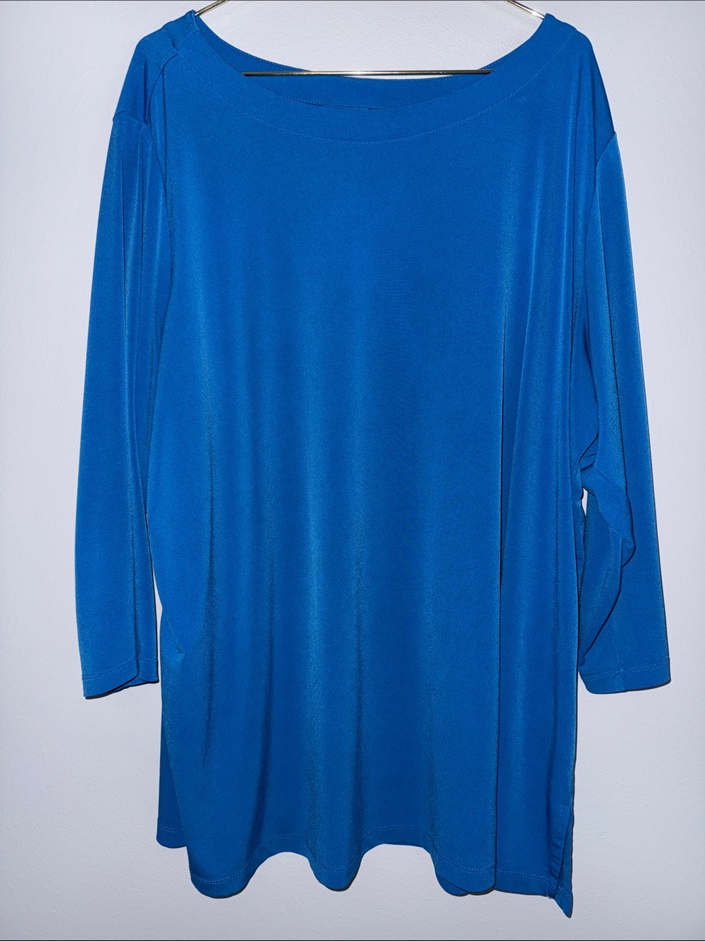 Susan Graver Bright Blue Long Sleeve Tunic Top